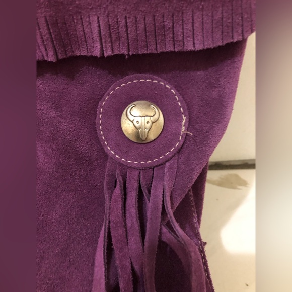 💜 Amimoc Purple Suede Fringe Boots 💜 - Picture 2 of 12